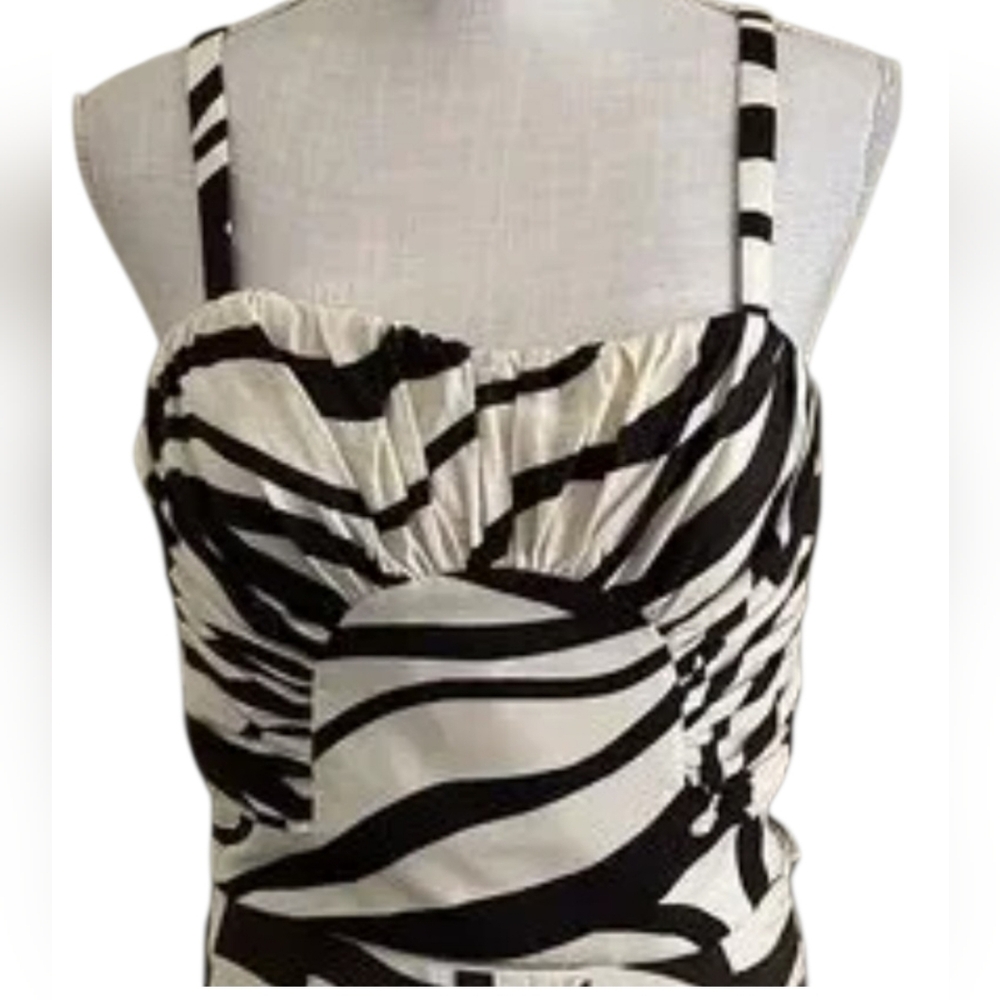 NWT Antonio Melani Somers Swirl Print Linen Blend Top Brown Size 12